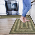 Homespice Pinecone Small Braided Rugs 27x45 - Rustic Jute Kitchen Rug for Country Decor