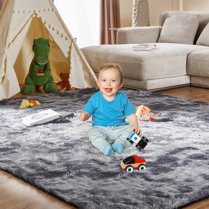 Shag Area Rugs for Living Room 5x7 Feet, Upgrade Anti-Skid Rectangular Cozy Rug - Image 7