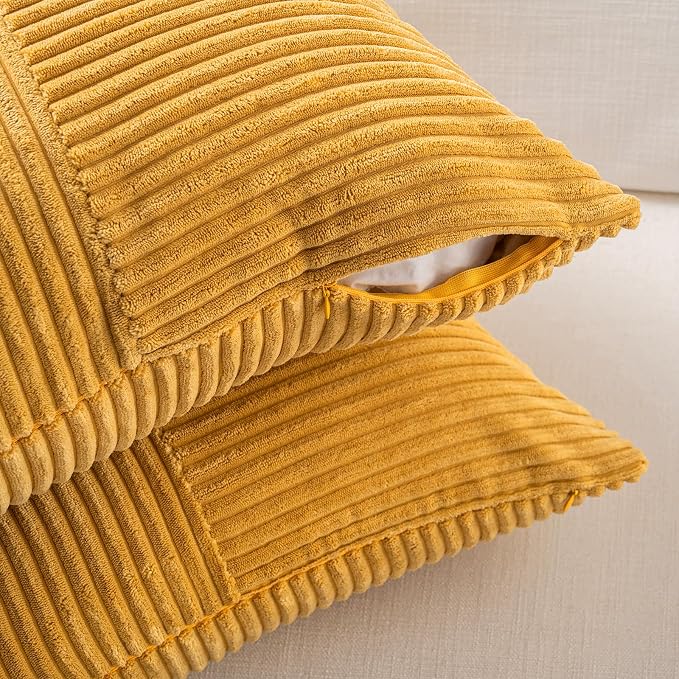 Fancy Homi 2 Packs Sunflower Yellow Spring Decorative Throw Pillow Covers 18x18 - Image 4