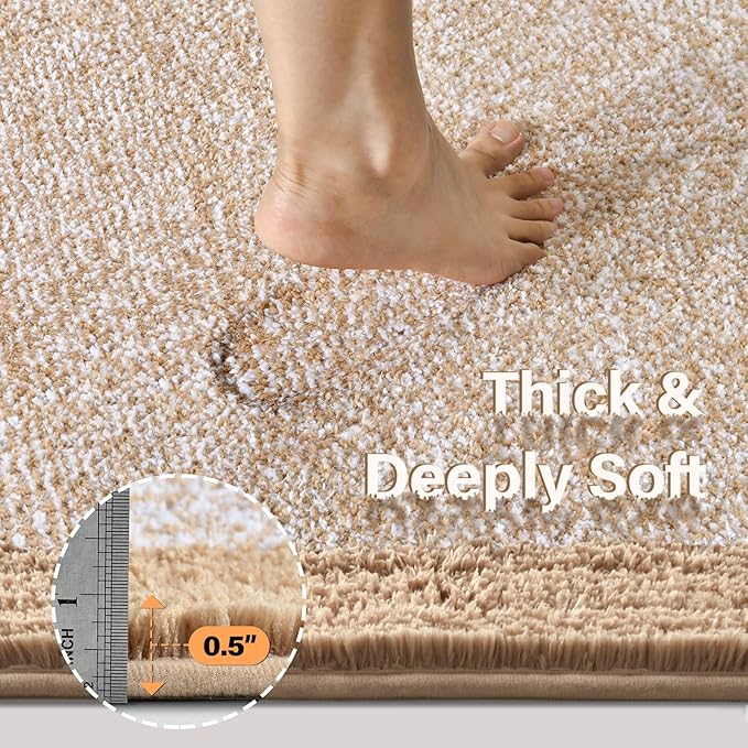 48x24 Long Bathroom Rugs Washable Non Slip, Soft Absorbent Quick Dry Mats - Image 4