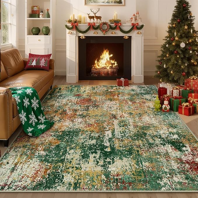 Washable Area Rugs 7'x9' Non-Slip Modern Abstract Soft by RELEANY