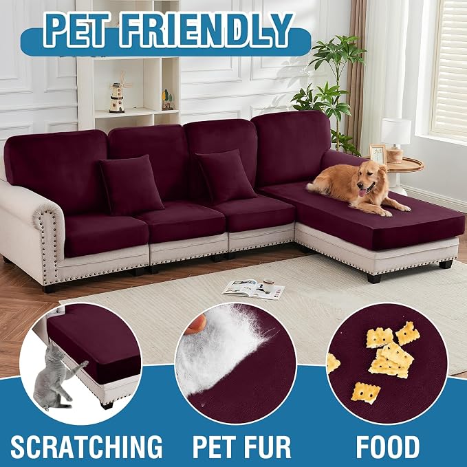 Couch Cover Velvet Chaise Cushion Cover - Image 5