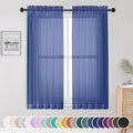 OWENIE Sheer Curtains 63 Inch Length 2 Panels Set, Light Weight Soft Solid by OWENIE