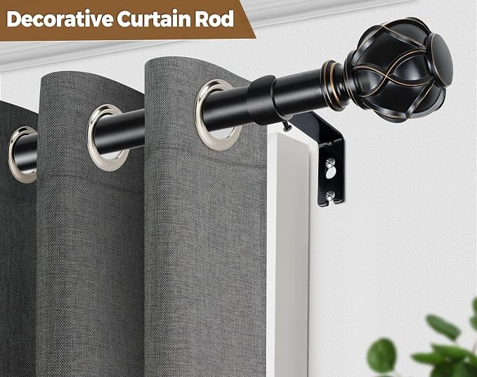 KAMANINA 2 Pack Curtain Rods for Windows 48 to 84 Inch, 7/8 Inch Single - Image 5