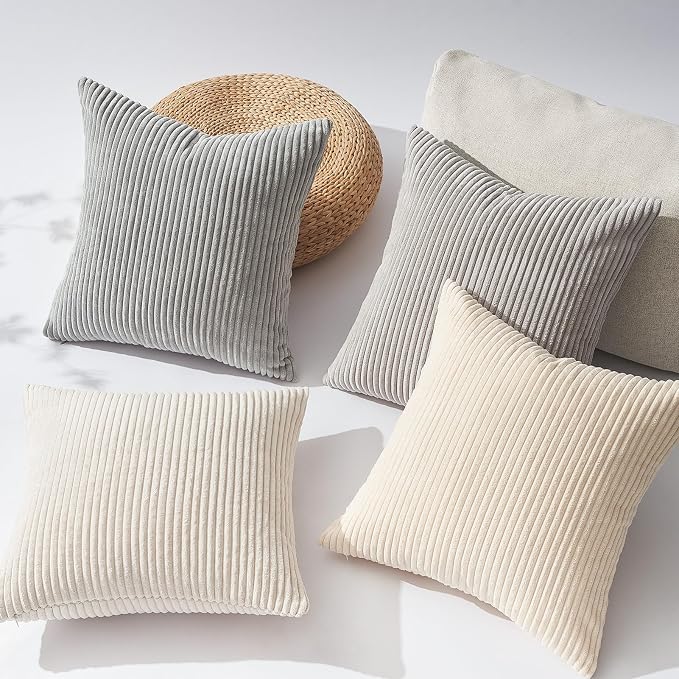 Topfinel 4 Packs Neutral Decorative Throw Pillows Covers 22x22 Inch - Image 5