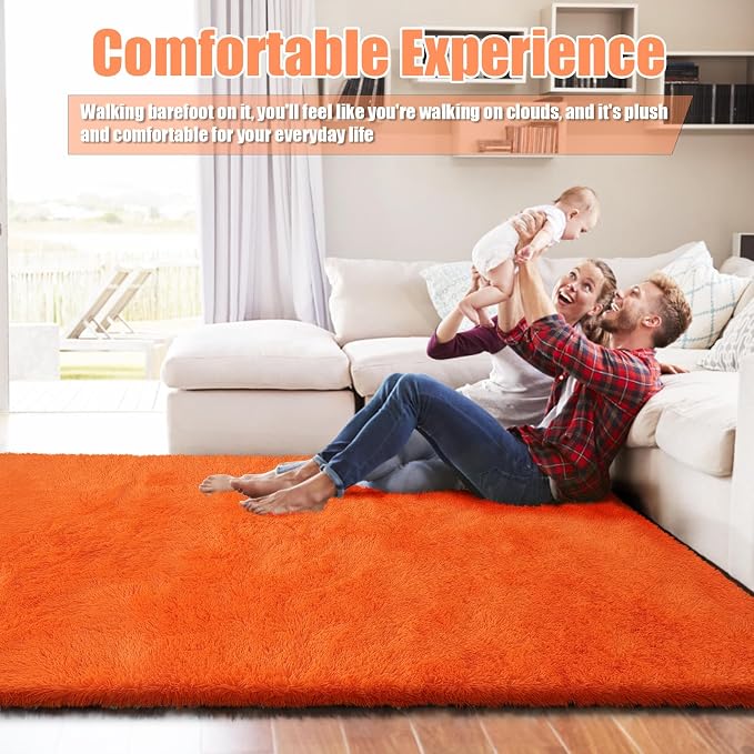 Shag Area Rug for Bedroom 4x6, Soft Fuzzy Rug Non-Shedding Indoor Plush Carpet - Image 8
