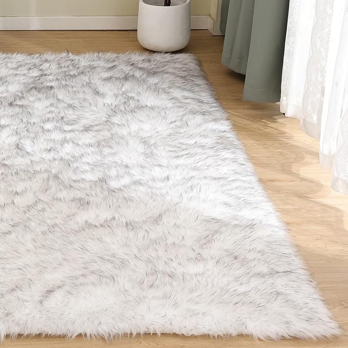 Goolela Sheepskin Area Rug 8x10 Fluffy Fuzzy Furry Carpet - Image 2