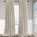 Pitalk Beige Back Tab Linen Curtains 94 Inches Long 2 Panel by Pitalk