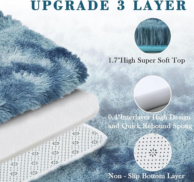 3x5 Rug, Bedside Preppy Dorm Area Rug, College Essentials Small Carpets - Image 3