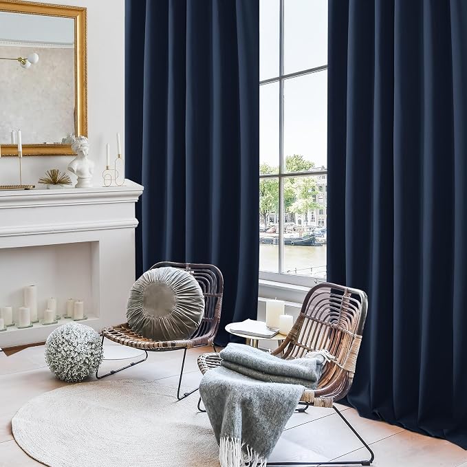 Deconovo Blackout Curtains, Thermal Insulated, W52 x L72 2 Panels, Back Tab - Image 4