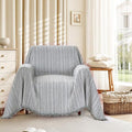 Nobildonna Sofa Chair Cover Waterproof Soft Thicken Chenille Cushion Couch Cover with Tassels,Washable Sofa Slipcovers for Armchair Recliner Sectional Furniture Protector, Gray 71"x71"