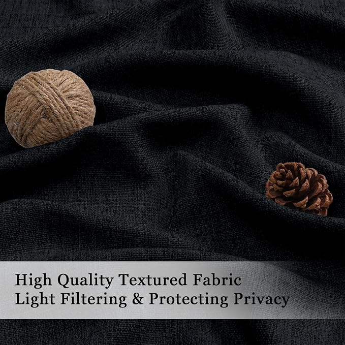 OWENIE Black Valances for Windows 1 Pcs 24 Inch Length, Light Filtering - Image 2