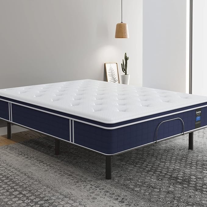 Coolvie 12 Inch Hybrid Twin XL Mattress -Firm Feel -Support Foam with Strong Pocket Springs - Extra Lumbar&Shoulder Support for Back&Stomach Sleepers, CertiPUR-US® Certified Foam,XL Long Size