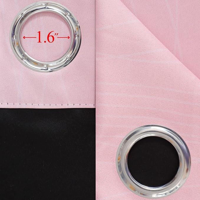 Pink and Grey Blackout Curtains 84 inches Long, Ombre Full Room Darkening - Image 7
