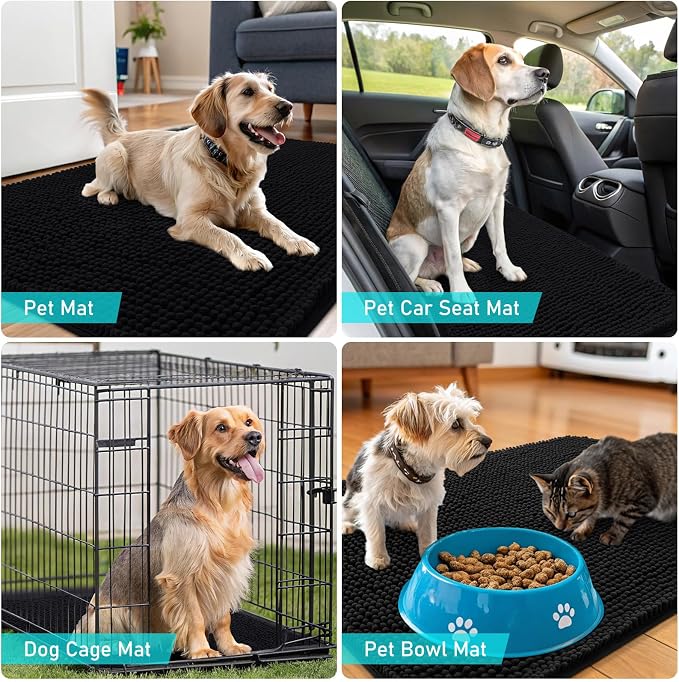 OLANLY Dog Door Mat for Muddy Paws 47x20, Absorbs Moisture and Dirt, Absorbent - Image 7
