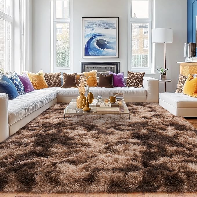 Rugs for Living Room 9x12, Soft Shaggy Modern Shag Area Rug for Bedroom - Image 2