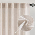 MIULEE Natural White Linen Curtains 108 Inches Long by MIULEE