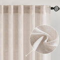 MIULEE Natural White Linen Curtains 96 Inch Long 2 Panels by MIULEE