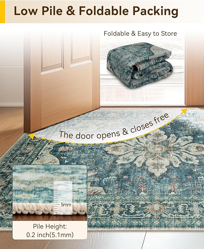 Area Rugs 2'6''x12' Runner Rug Non Slip Washable - Image 4