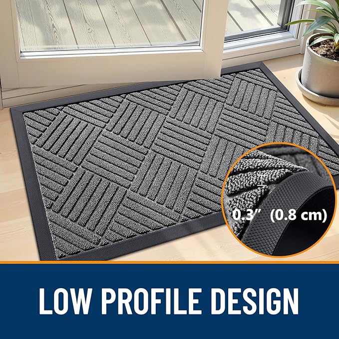 OLANLY Front Door Mat Outside Entrance 59x34, Heavy Duty Sturdy Natural Rubber - Image 4