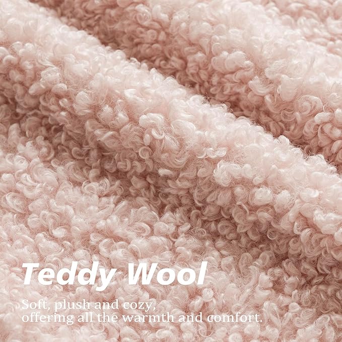 Foindtower 2 Pieces 26x26 Inch Light Pink, Faux Fur Throw Pillow Cover Accent Sherpa Furry Pillow Covers Fuzzy Soft Pillowcases Cozy Sheepskin Decorative Fleece Cushion Case for Bed Couch Living Room