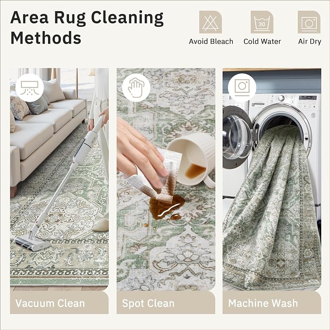 6x9 Area Rug for Living Room Washable 6x9 Rug Non-Slip Modern Rugs for Bedroom - Image 9