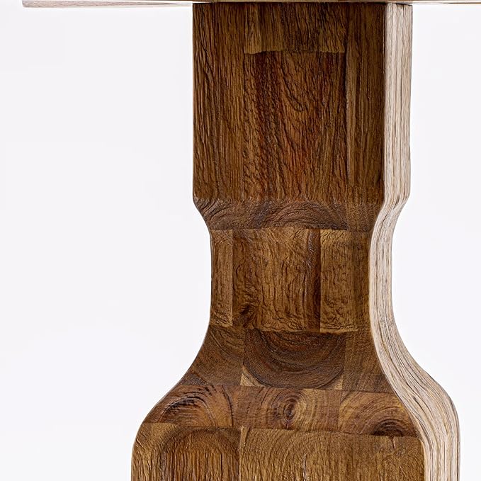 F3SI7-50N-04 7-Pc Kitchen Table Set consists of a Pedestal Table and 6 Light Tan Polyester Padded Chairs with Button Tufted- Antique Walnut