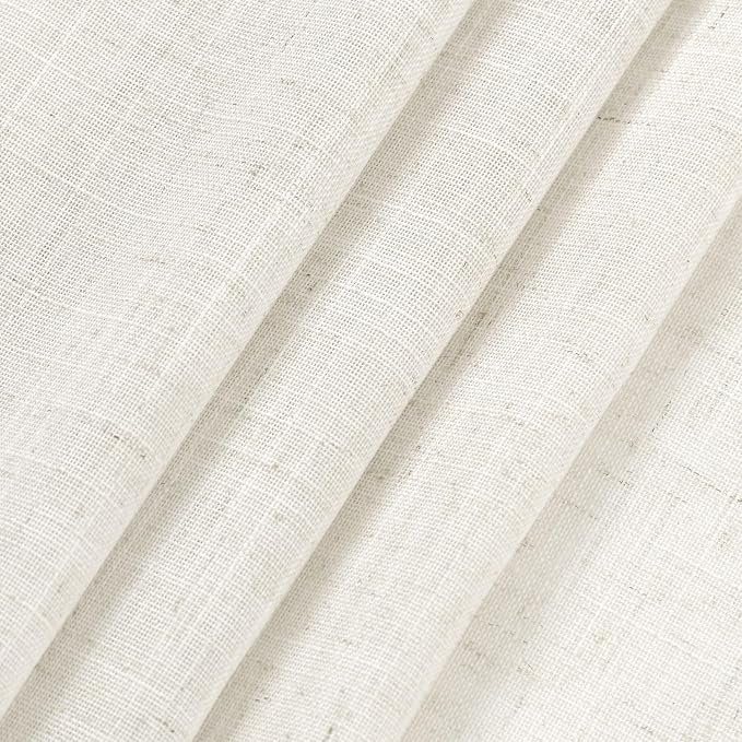 Nanspring Cream Semi Sheer Linen Curtains 63 inch Length - Image 6