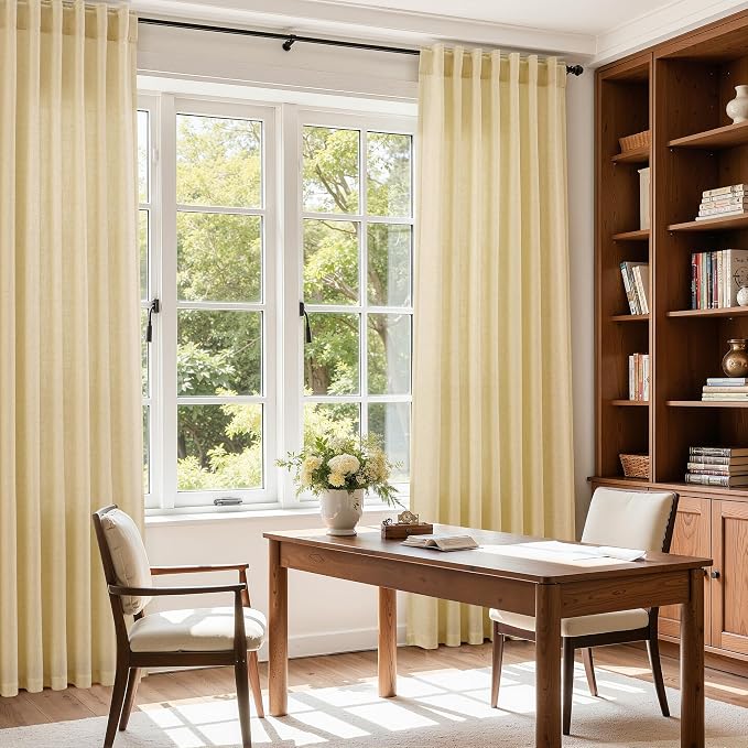 Nanspring Cream Yellow Curtains 120 Inches Long - Image 6