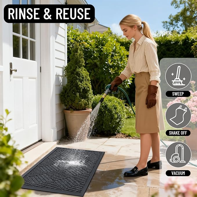 OLANLY Front Door Mat Outside Entrance 29.5x17, Heavy Duty Sturdy Natural - Image 8