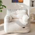 MAXYOYO Bean Bag Chair, Tufted Bean Bag Couch Lazy Chair, Living Room Sofa Couch with Filler for Adult Teens Kids, Corded Fabric Accent Sofa for Bedroom Dorm, Beige