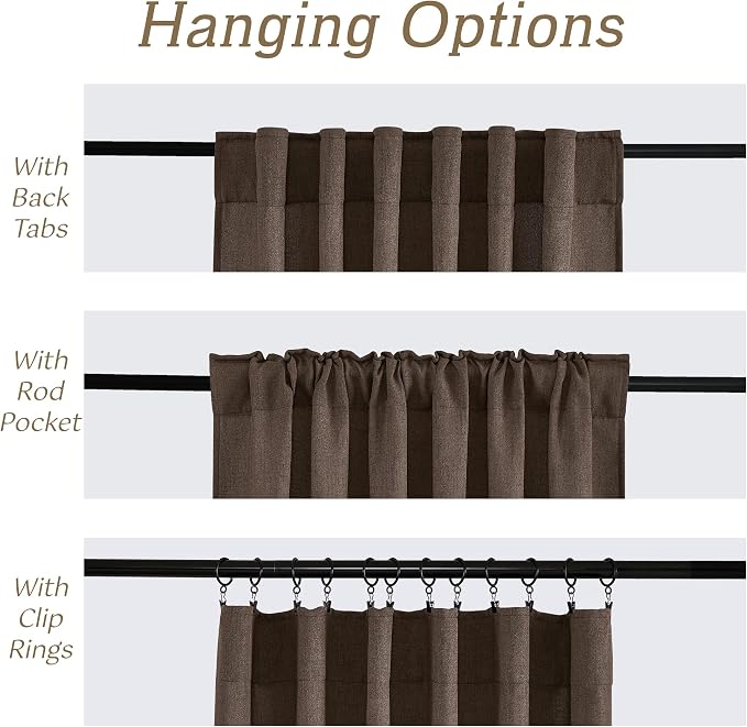 RYB HOME Natural Linen Sheer Curtains 108 inches Long - Image 5