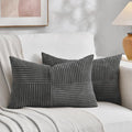Fancy Homi 2 Packs Dark Gray Lumbar Decorative Throw Pillow Covers 20x28 Inch by Fancy+Homi