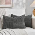 Fancy Homi 2 Packs Dark Gray Long Lumbar Decorative Throw Pillow Covers 16x24 by Fancy+Homi