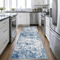 2.6'x8' Runner Rug Washable Rug;Modern Abstract Soft Thin Runner Rug Blue by FXRHLP