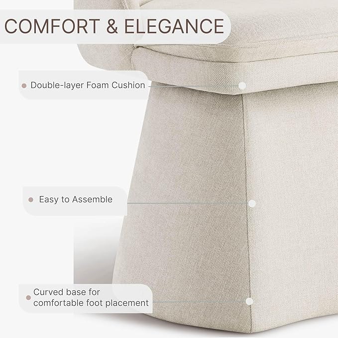 Swivel Dining Chairs Modern Desk Chair Upholstered Linen Fabric Side Chair for Kitchen Dining Room Bedroom,Linen,1 Box