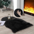 linmopm Faux Fur Rug Sheepskin Shag Fluffy Fuzzy Black 2x3 ft Small Rugs by Limopmfauxfurproducts
