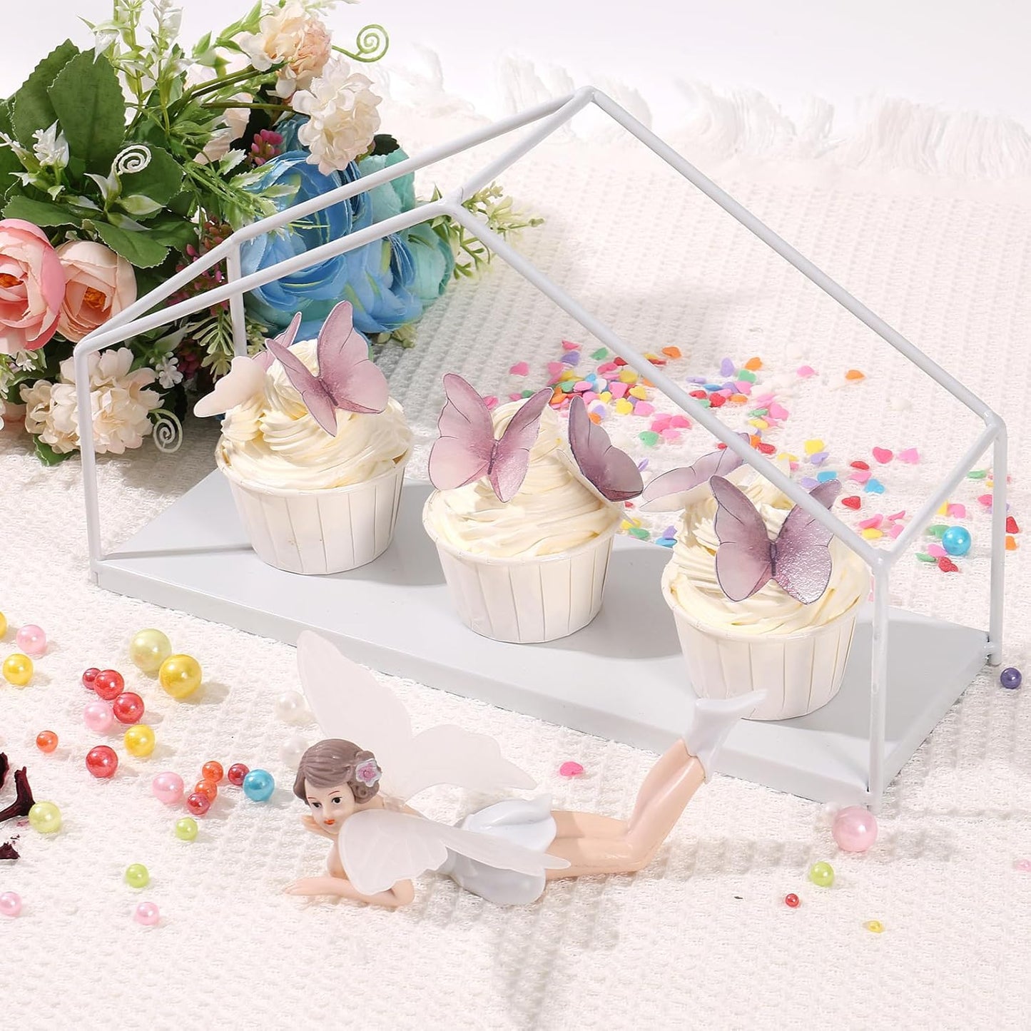 48Pcs Edible Butterflies Cake Topper Edible Butterfly Cupcake Toppers Wafer Paper Butterflies Edible Butterfly Cake Decorations for Wedding Birthday Party Cupcakes Decorating (Purple)