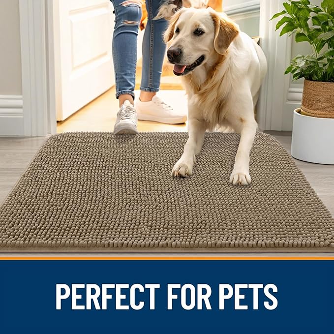 OLANLY Dog Door Mat for Muddy Paws 32x20, Absorbs Moisture and Dirt, Absorbent - Image 6