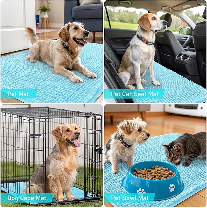 OLANLY Dog Door Mat for Muddy Paws 70x46, Absorbs Moisture and Dirt, Absorbent - Image 7