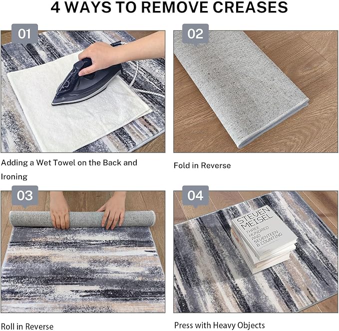 Lansny Modern Abstract Hallway Runner Rug - Image 4