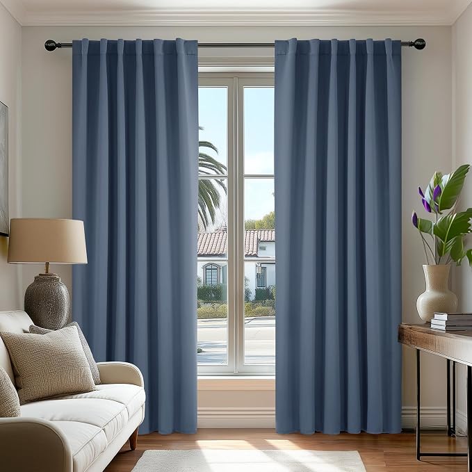 Deconovo Blackout Curtains, Thermal Insulated, W52 x L108 2 Panels, Back Tab by Deconovo