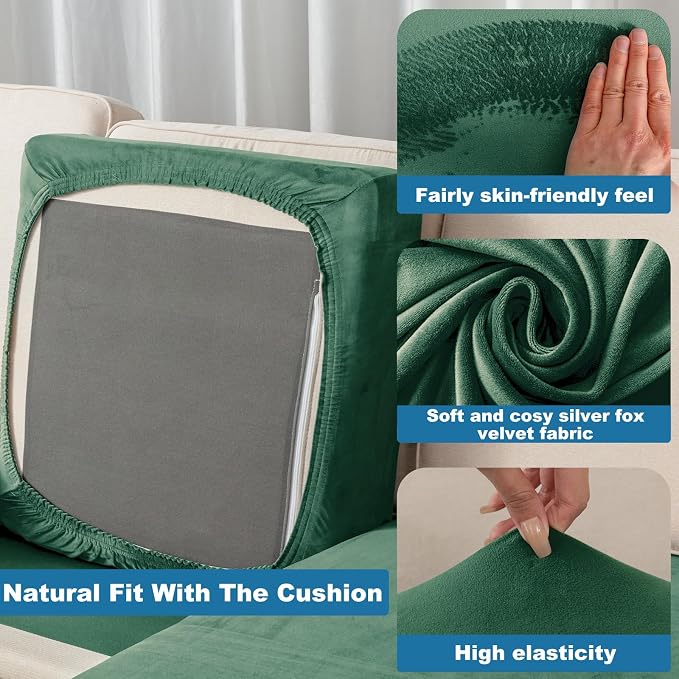 Couch Cover Stretch Velvet Sofa Cushion Cover 1-Piece - Image 5
