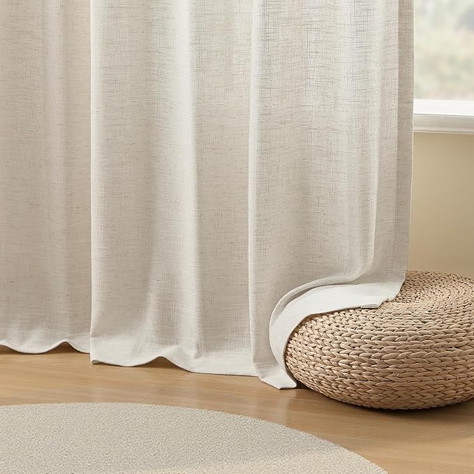 IVAPUPU Natural Extra Wide Pinch Pleated Linen Curtains - Image 5
