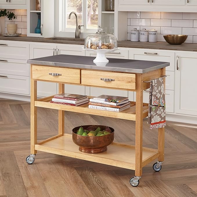 homestyles General Line Brown Kitchen Cart
