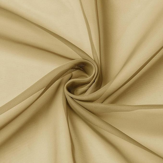 Extra Long Gold Sheer Curtains for Bedroom Living Room 120 Inches Long 2 Panels - Image 9