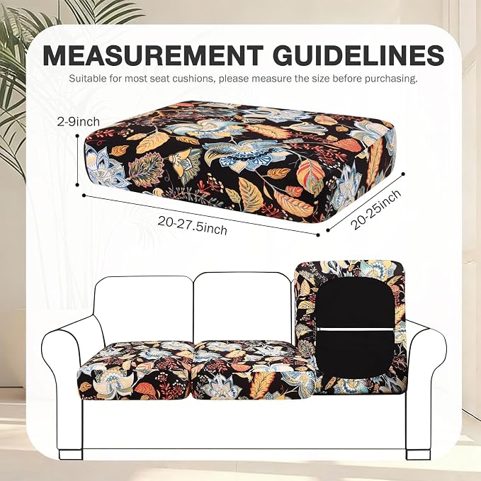 hyha 4Pcs Patio Cushion Covers, Stretch Outdoor Couch Cushion Covers Replacement - Image 2