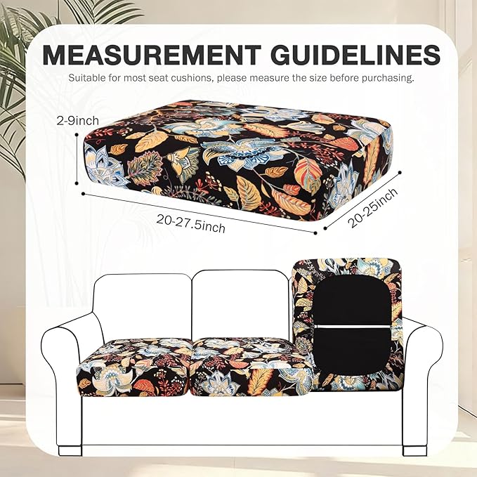 hyha 12Pcs Patio Cushion Covers, Stretch Outdoor Couch Cushion Covers - Image 2