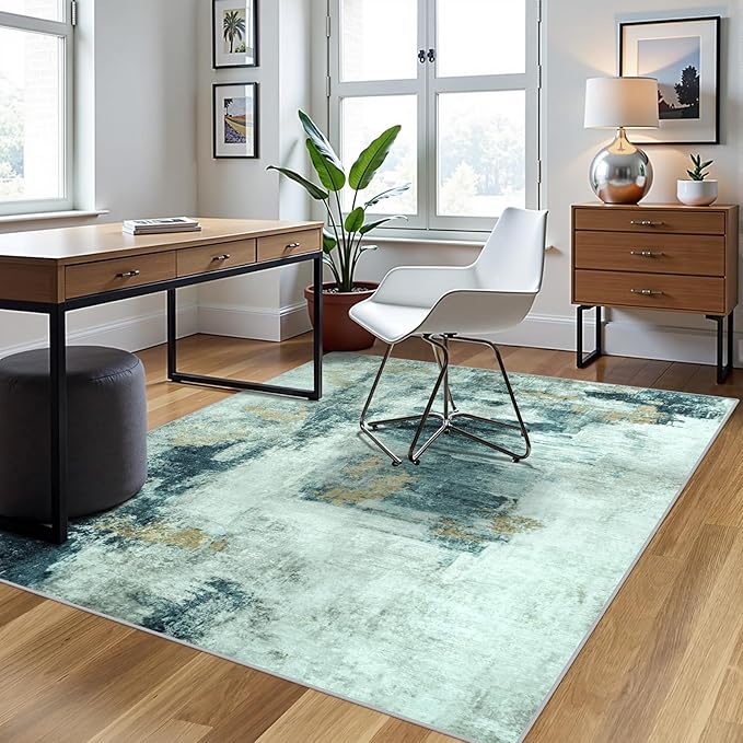 4x6 Area Rugs for Living Room Rug Washable: Abstract Rug for Dining Room - Image 3