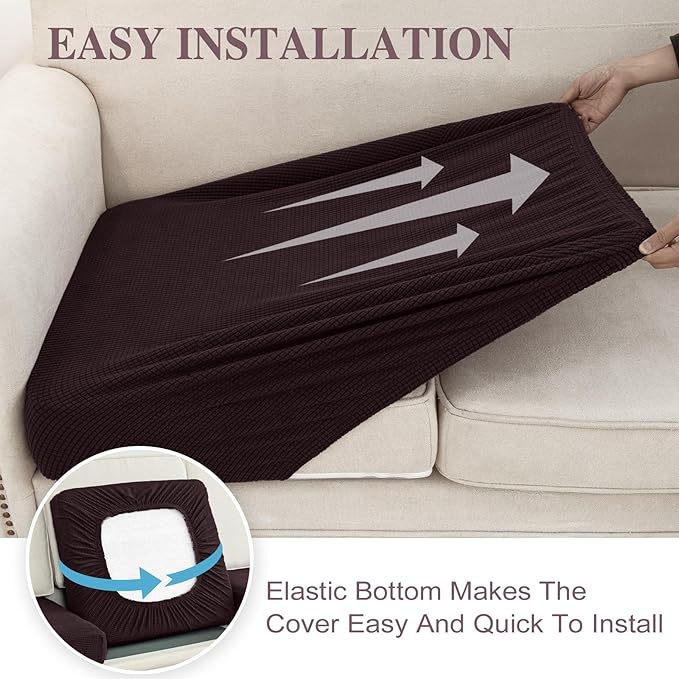 Couch Cushion Covers Seat Cushion Cover Stretch Couch Cover Separate Sectional - Image 5